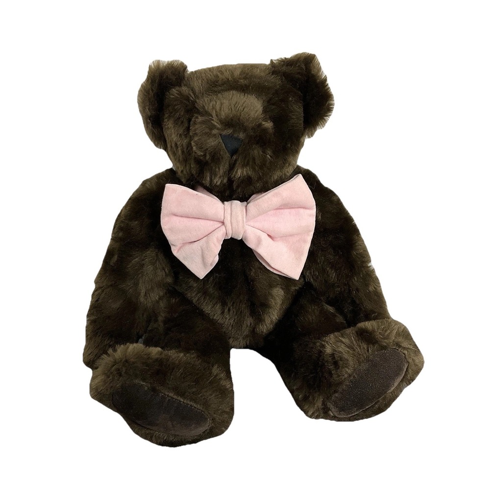 Vermont Teddy Bear 16" Plush‎ Jointed Tan Bear Stuffed Animal Soft Toy USA Made
